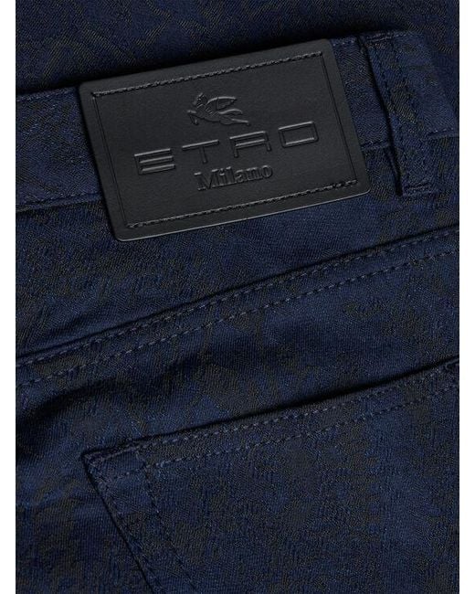 Etro Blue Jacquard Jeans for men