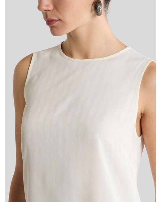 Etro White Paisley Jacquard Top