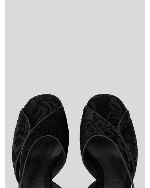 Etro Black Jacquard Platform Sandals With Paisley Motif