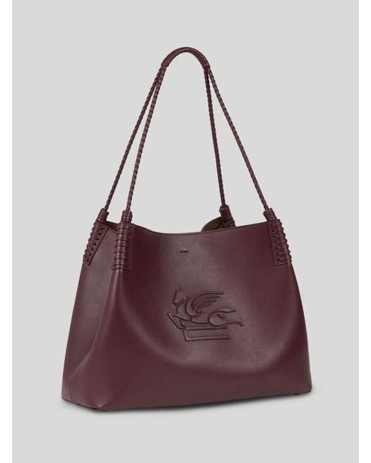 Etro Purple Shoppingtasche Libra Mittelgross Aus Leder, Damen