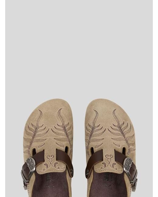 Etro Brown Birkenstock By Embroidered Suede Boston Clogs for men