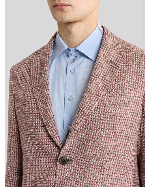 Etro Pink Single-Breasted Jacket for men