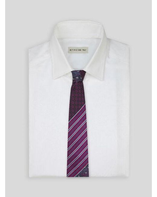Etro Purple Patchwork Silk Tie for men