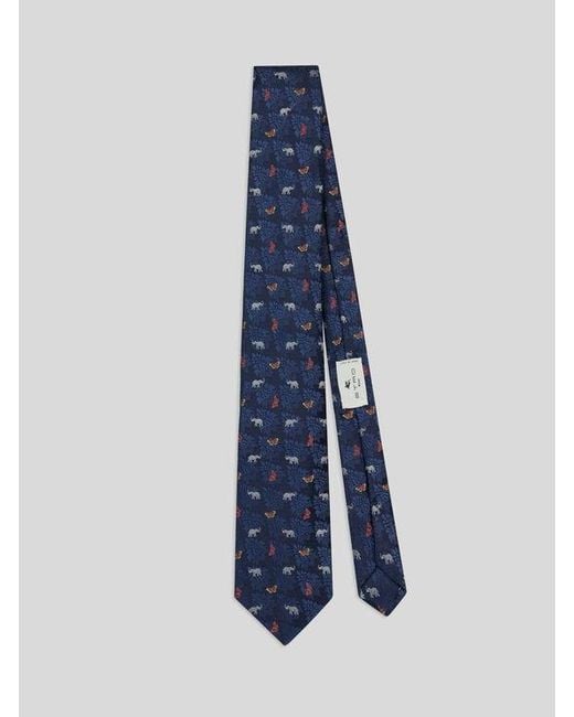 Etro Blue Patterned Tie for men