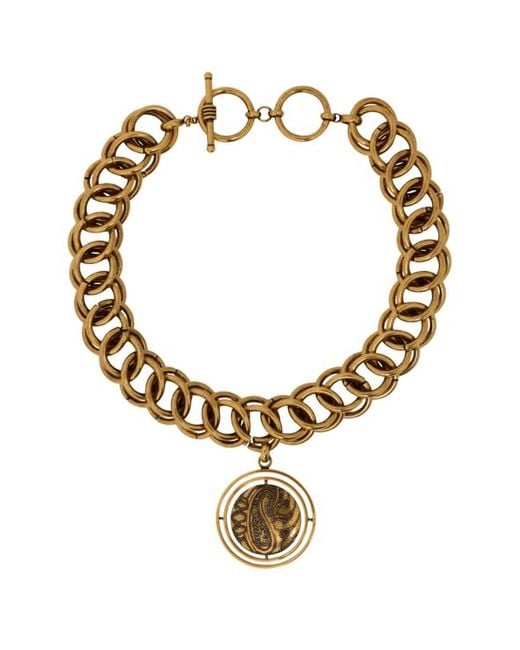 Collana Con Bottone Paisley, Donna di Etro in Metallic