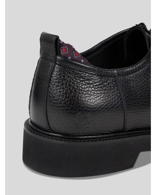 Etro Black Leather Lace-Up Shoes for men
