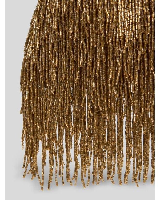 Etro Metallic Small Suede Kalispera Bag With Bead Fringes
