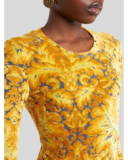 Etro Yellow Chenille Jacquard Top