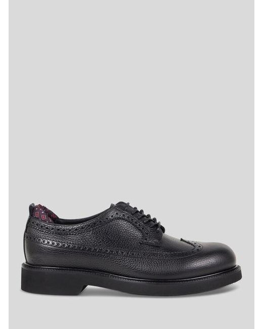 Etro Black Leather Derbies for men