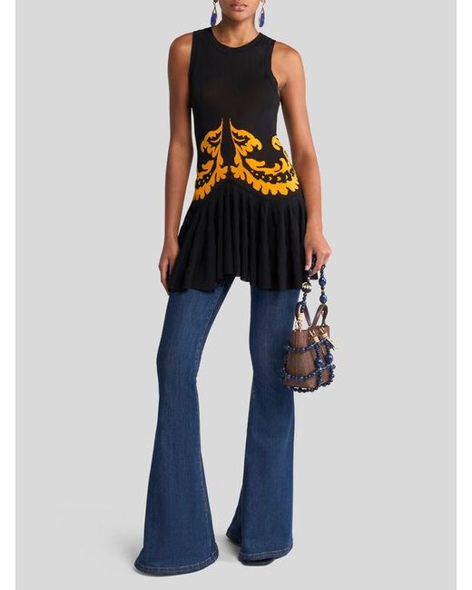 Jean Flare Avec Logo Brodé Au Dos, Femme, Taille Etro en coloris Blue