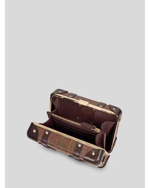 Etro Brown X Globe-Trotter Micro Rigid Arnica And Leather Crossbody Bag for men