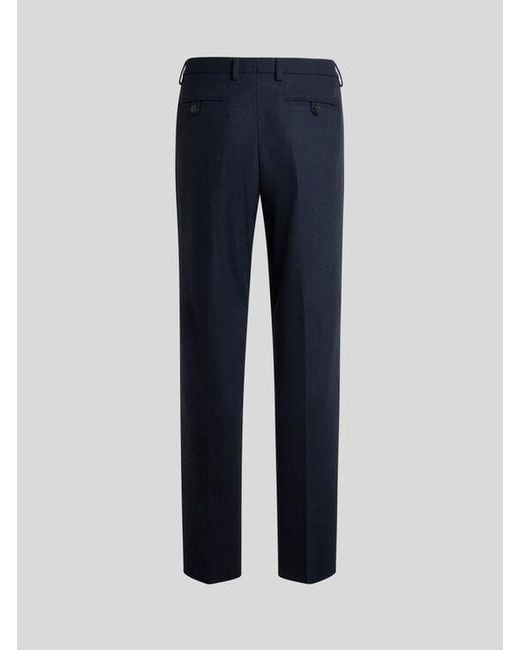 Etro Blue Plain-Coloured Knit Trousers for men