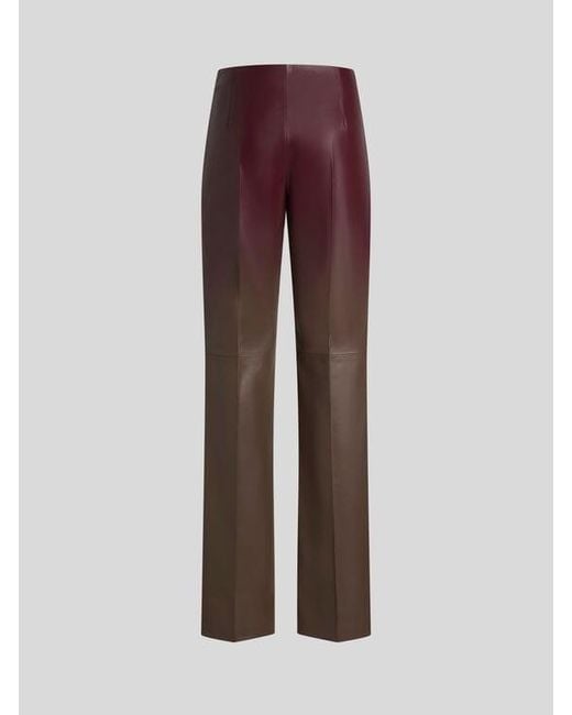 Etro Brown Degradé Leather Trousers