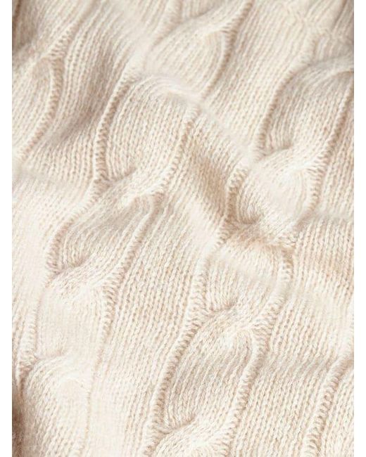 Etro White Cable-Knit Cashmere Sweater for men