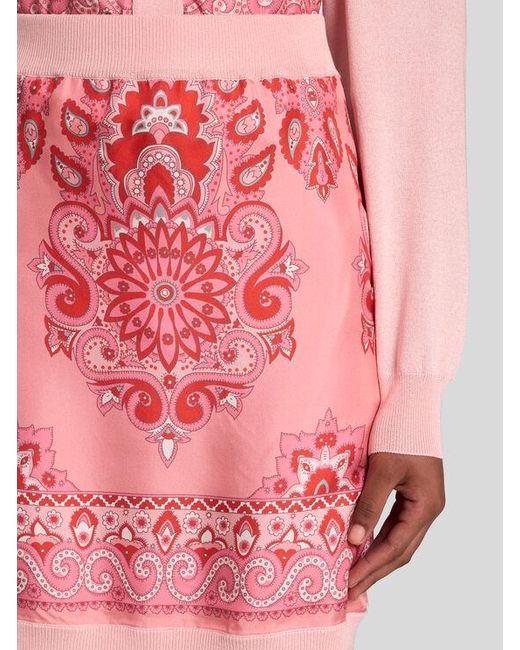 Mini-Jupe En Maille Imprimée, Femme, Taille Etro en coloris Pink