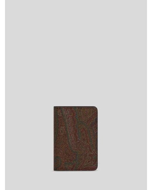 Etro Brown Arnica Document And Card Holder for men
