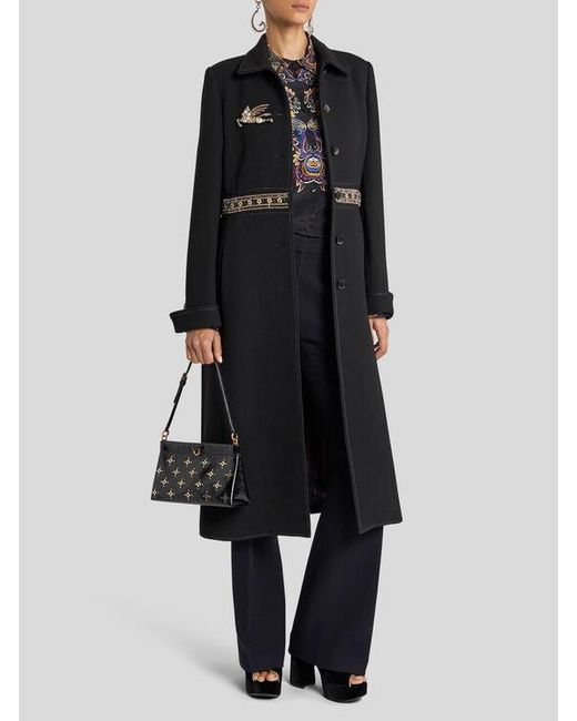Etro Black Tailored Bootcut Wool Trousers