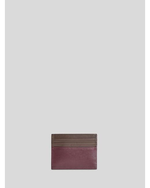 Etro Purple Two-Tone Leather Card Holder