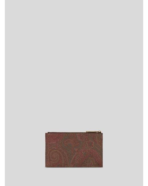 Etro Brown Small Arnica Pouch With Pegaso Detail for men