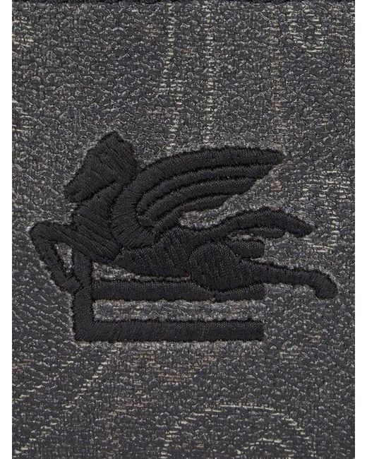 Etro White Arnica Card Holder With Pegaso Detail for men