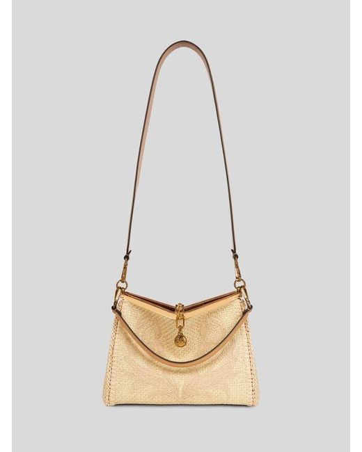 Etro Natural Medium Raffia Vela Bag