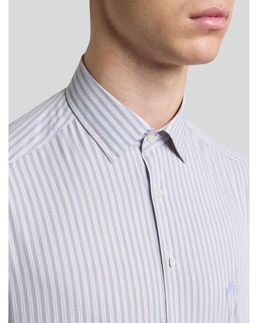 Etro Gray Striped Cotton Shirt for men