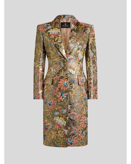 Etro Natural Paisley Jacquard Coat