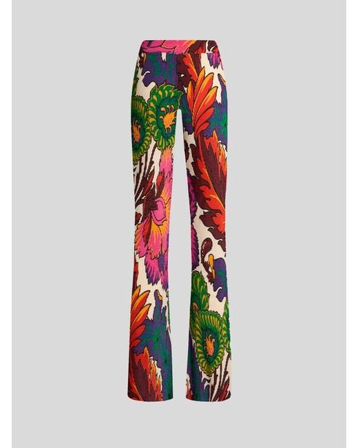 Etro Trousers With Multicoloured Floral Print