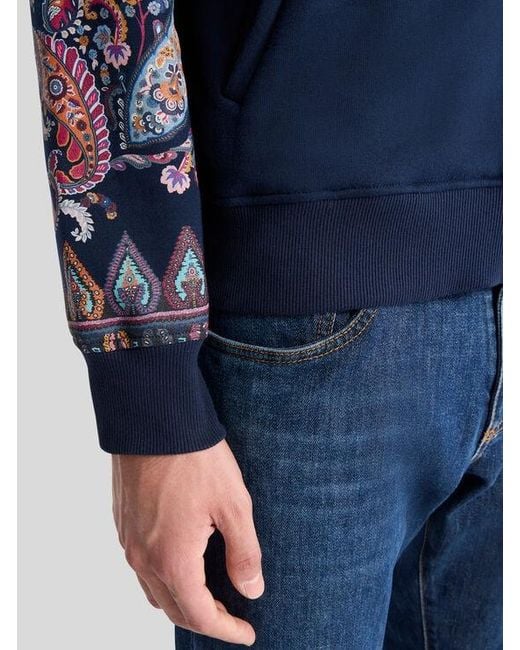 Etro Blue Hooded Sweatshirt for men