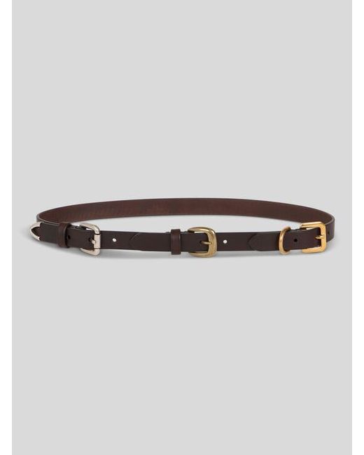 Etro Brown Leather Belt With Buckles