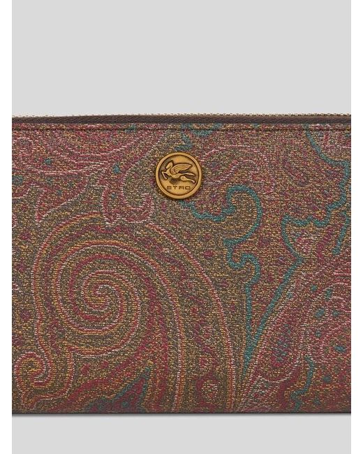 Etro Brown Arnica Zip-Around Wallet