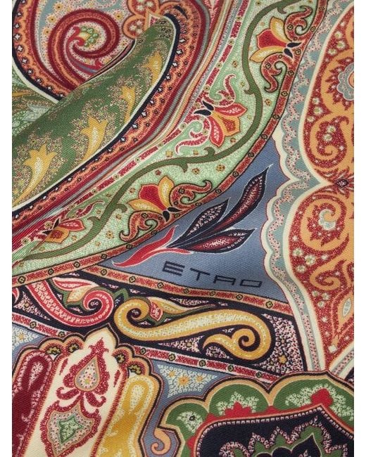 Etro Pink Wool And Silk Shawl With Print