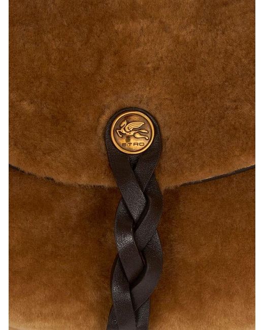 Etro Metallic Medium Shearling Pony Bag