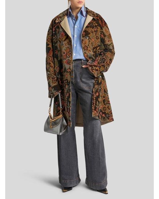 Etro Blue Flared Jeans With Pegaso Buttons