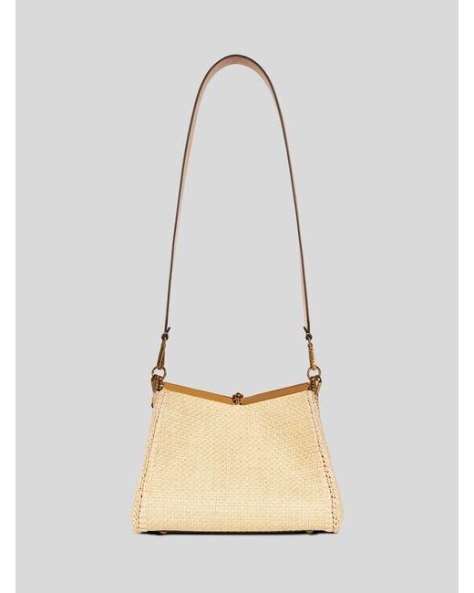 Etro Natural Medium Raffia Vela Bag