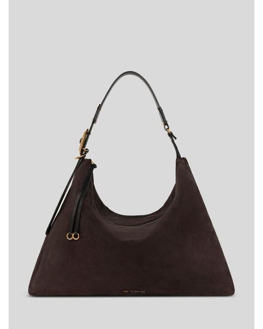 Etro Black Large Suede Rosette Bag