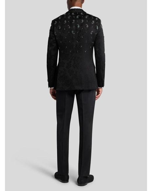 Etro Black Linen-Blend Evening Jacket for men