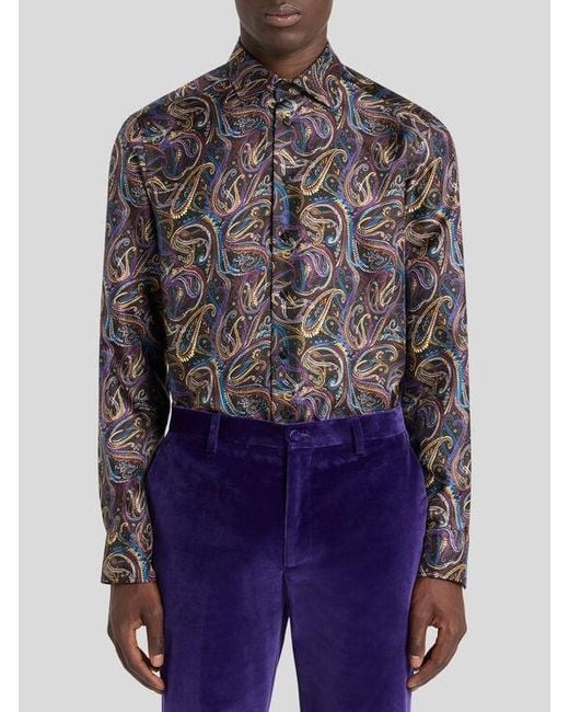 Camicia di Etro in Gray da Uomo