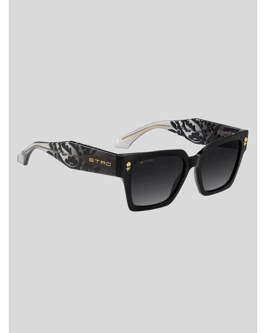 Etro Black Colour Stripes Sunglasses
