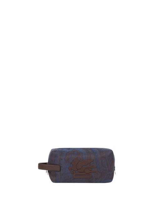 Etro White Essential Small Jacquard Pouch for men