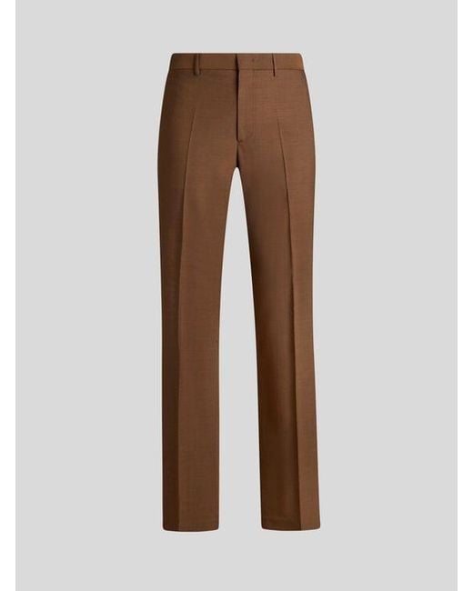 Etro Brown Wool Trousers for men