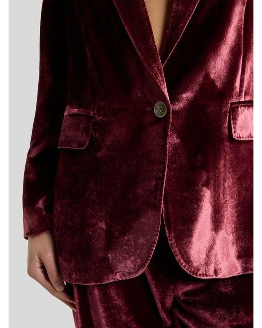 Etro Red Viscose-Silk Chic Outerwear Jacket