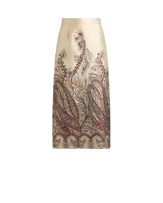 Jupe Fourreau Midi En Jacquard À Fils Coupés, Femme, Taille Etro en coloris Natural
