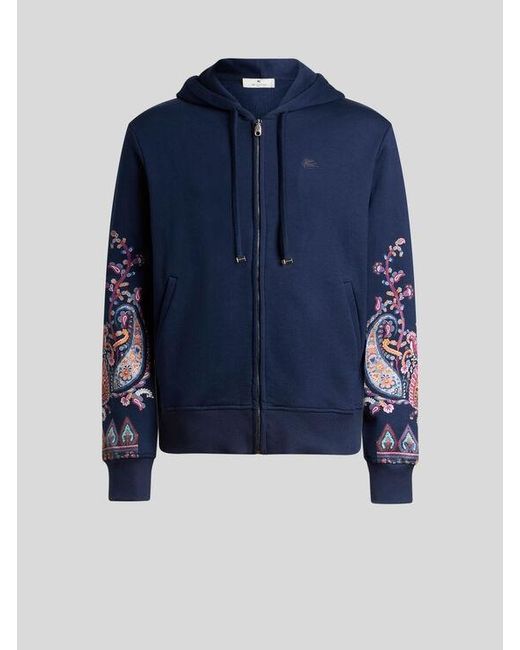 Etro Blue Hooded Sweatshirt for men