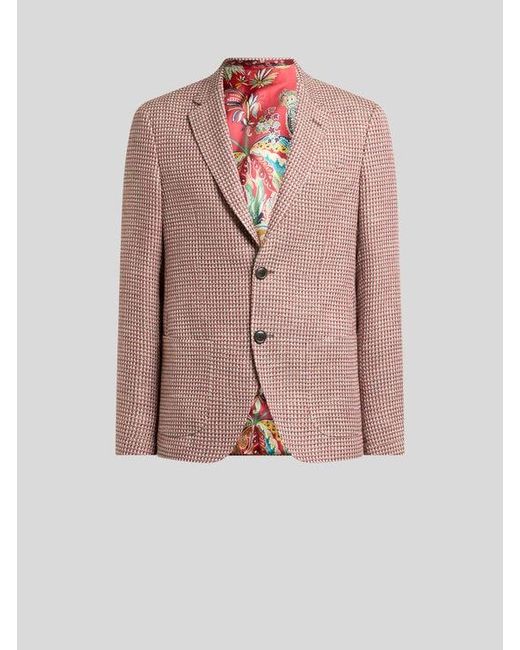 Etro Pink Single-Breasted Jacket for men