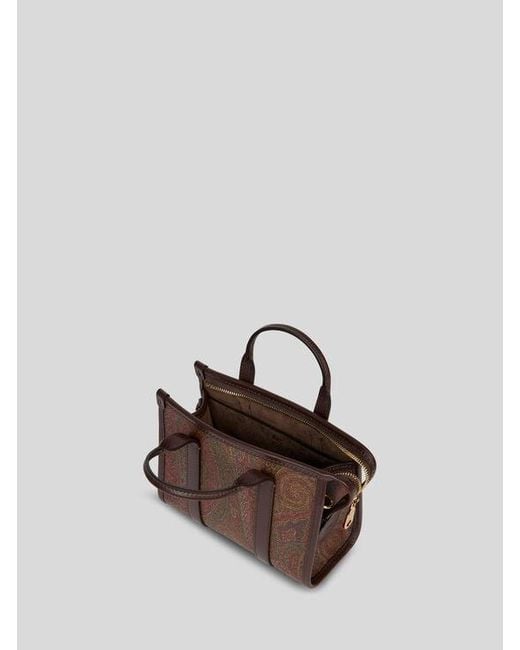 Etro Brown Mini Arnica Top-Handle Bag