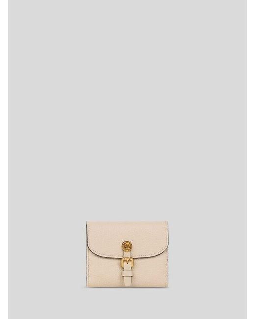 Etro Natural Small Tumbled Leather Pony Wallet