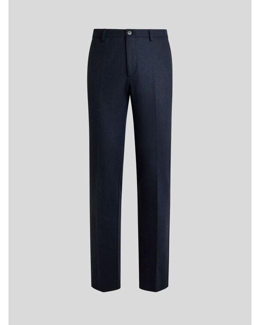 Etro Blue Plain-Coloured Knit Trousers for men