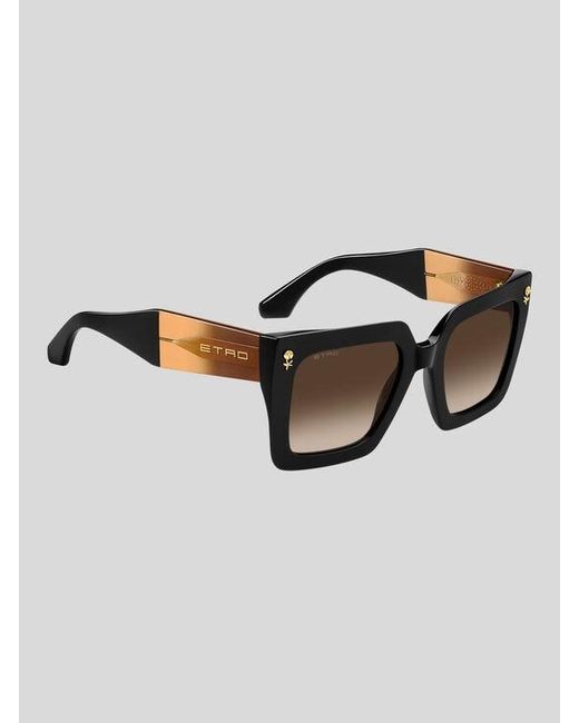 Etro Brown Colour Stripes Sunglasses