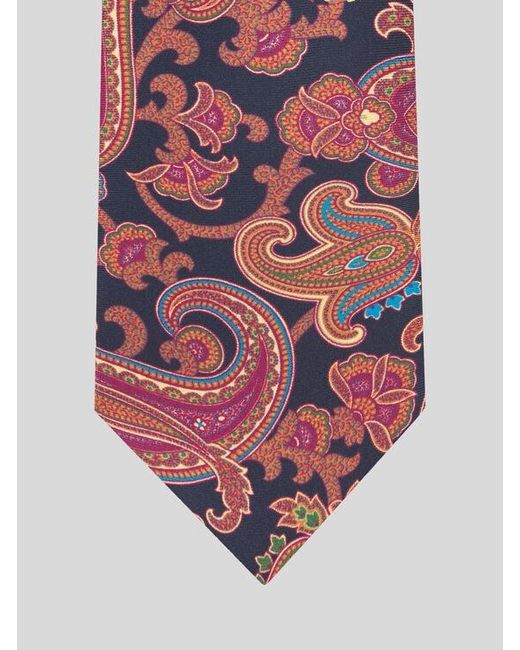 Etro White Silk Tie With Paisley Motif for men